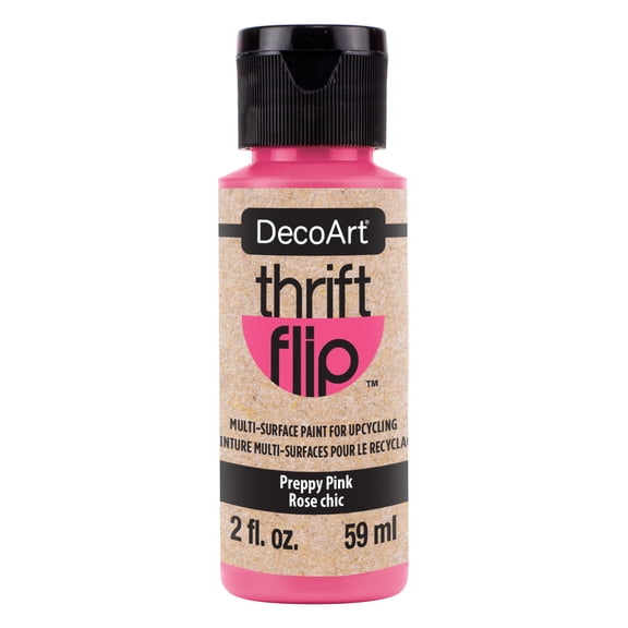 DecoArt Thrift Flip Multi-Surface Paint - Preppy Pink, 2 oz