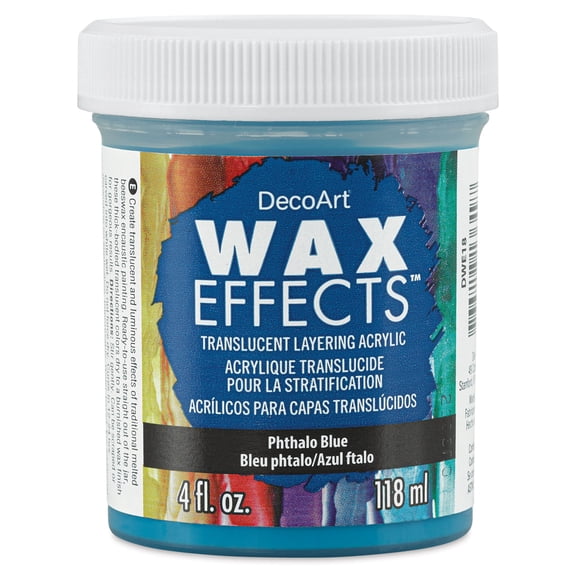 DecoArt Wax Effects Acrylic Paint - Phthalo Blue, 4 oz Jar
