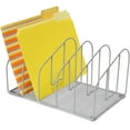 DecoBros Desk File Sorter Organizer, 5 Sections, Sliver