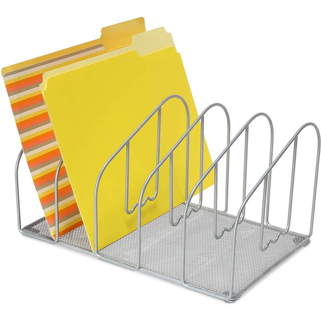 DecoBros Desk File Sorter Organizer, 5 Sections, Sliver