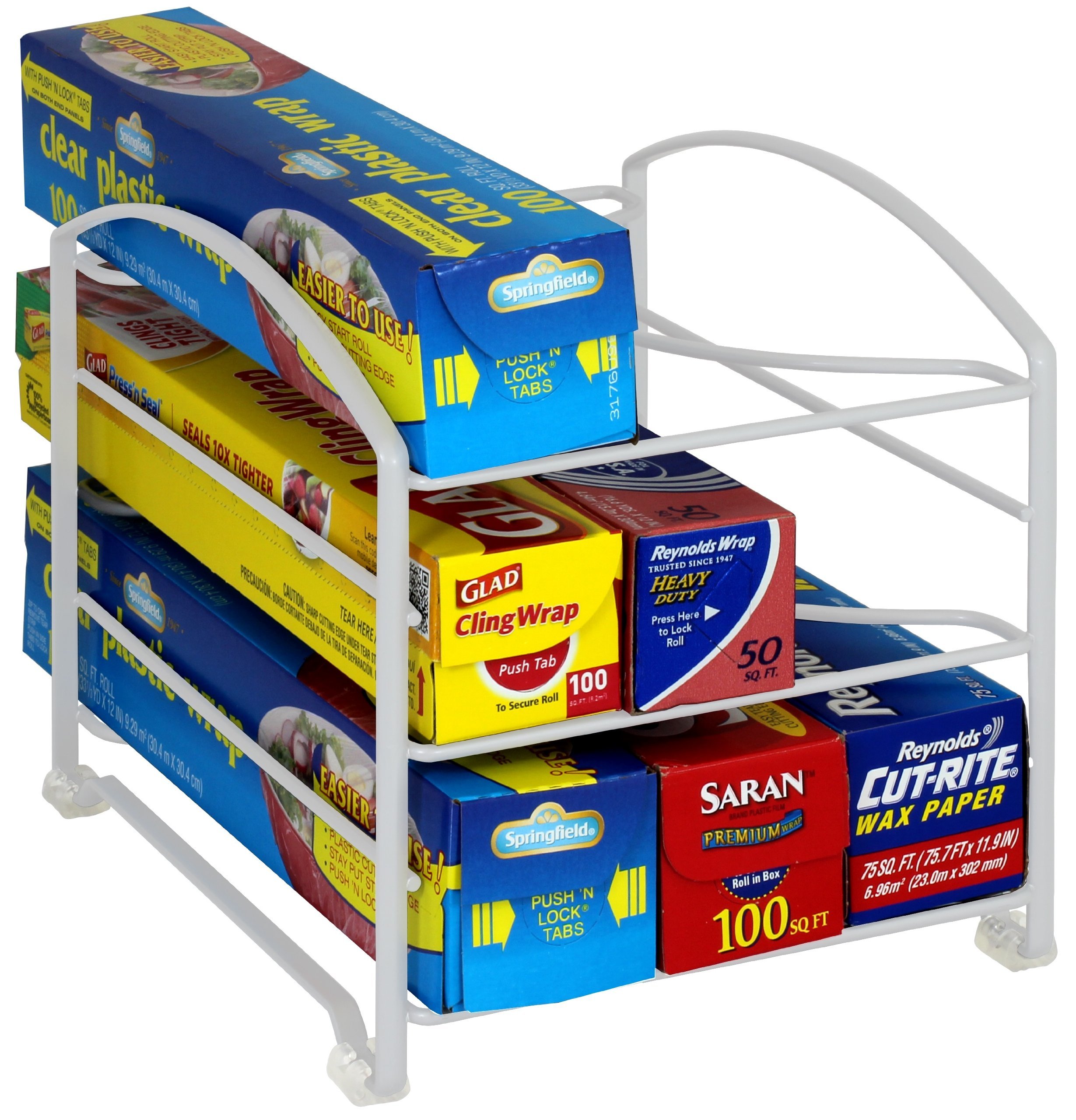 SimpleHouseware Kitchen Wrap Organizer Rack, White