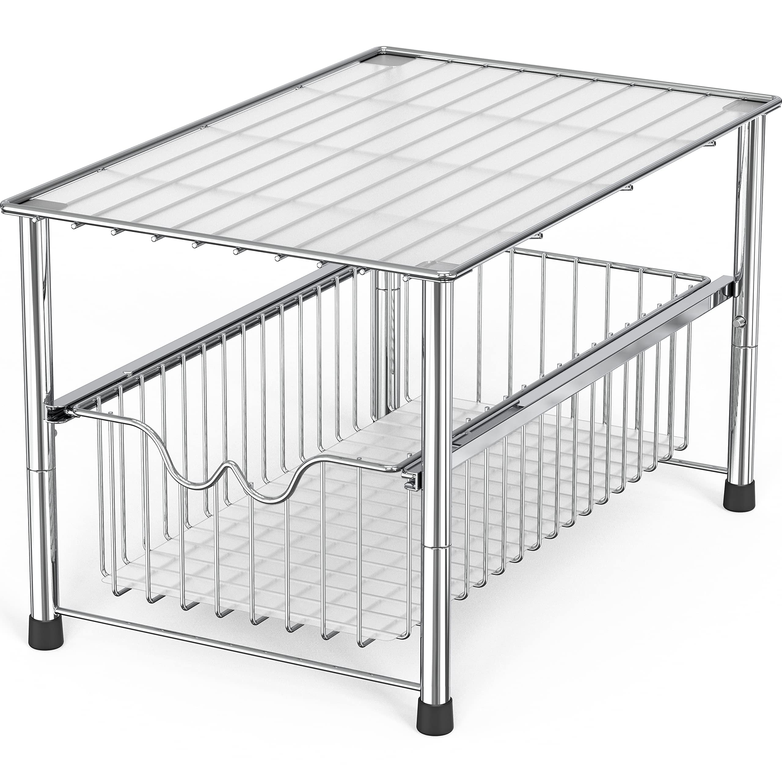 DecoBros Stackable Under Sink YPF5 Sliding Basket Organizer