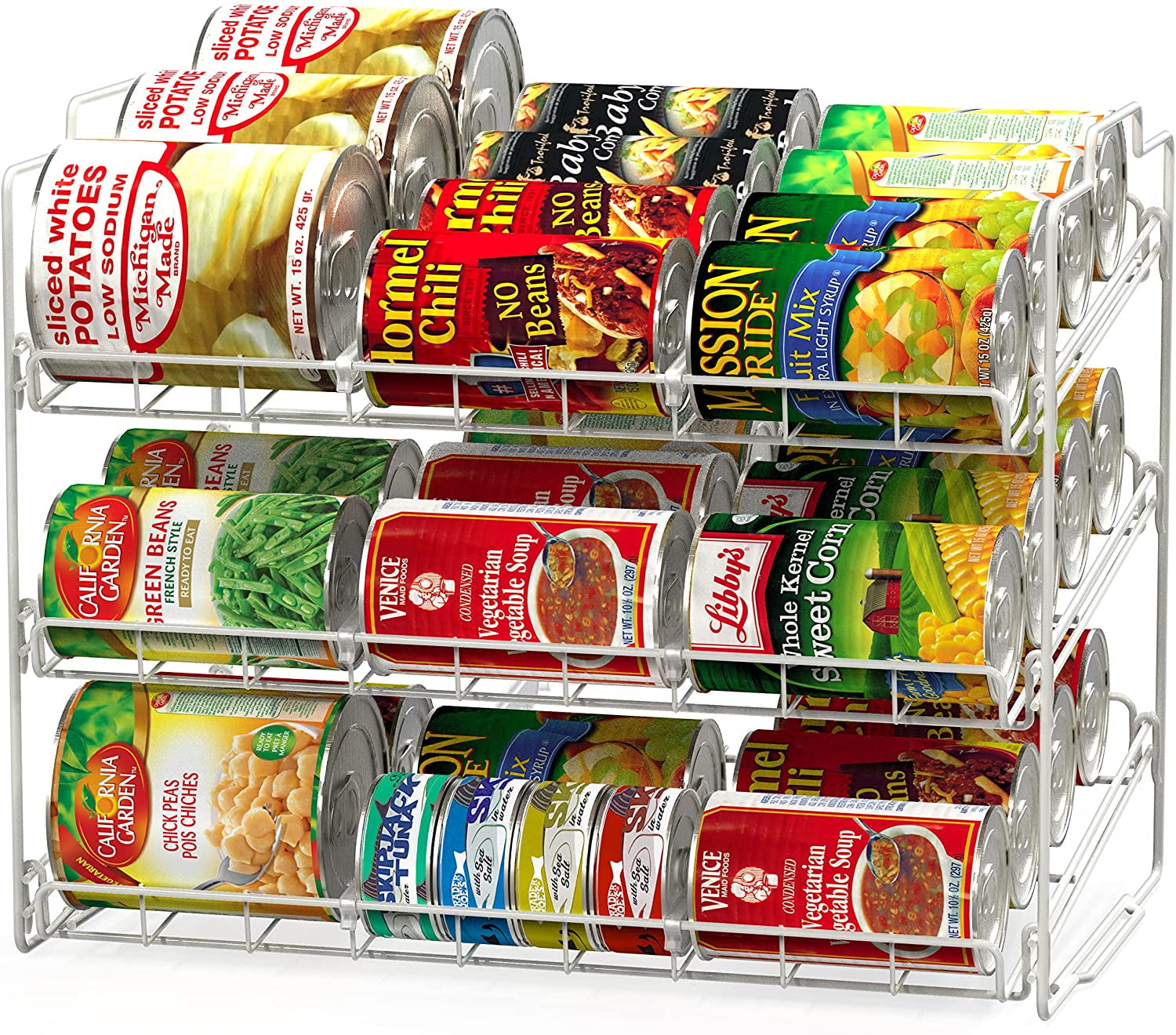 DecoBros Supreme Stackable Can Rack Organizer, White