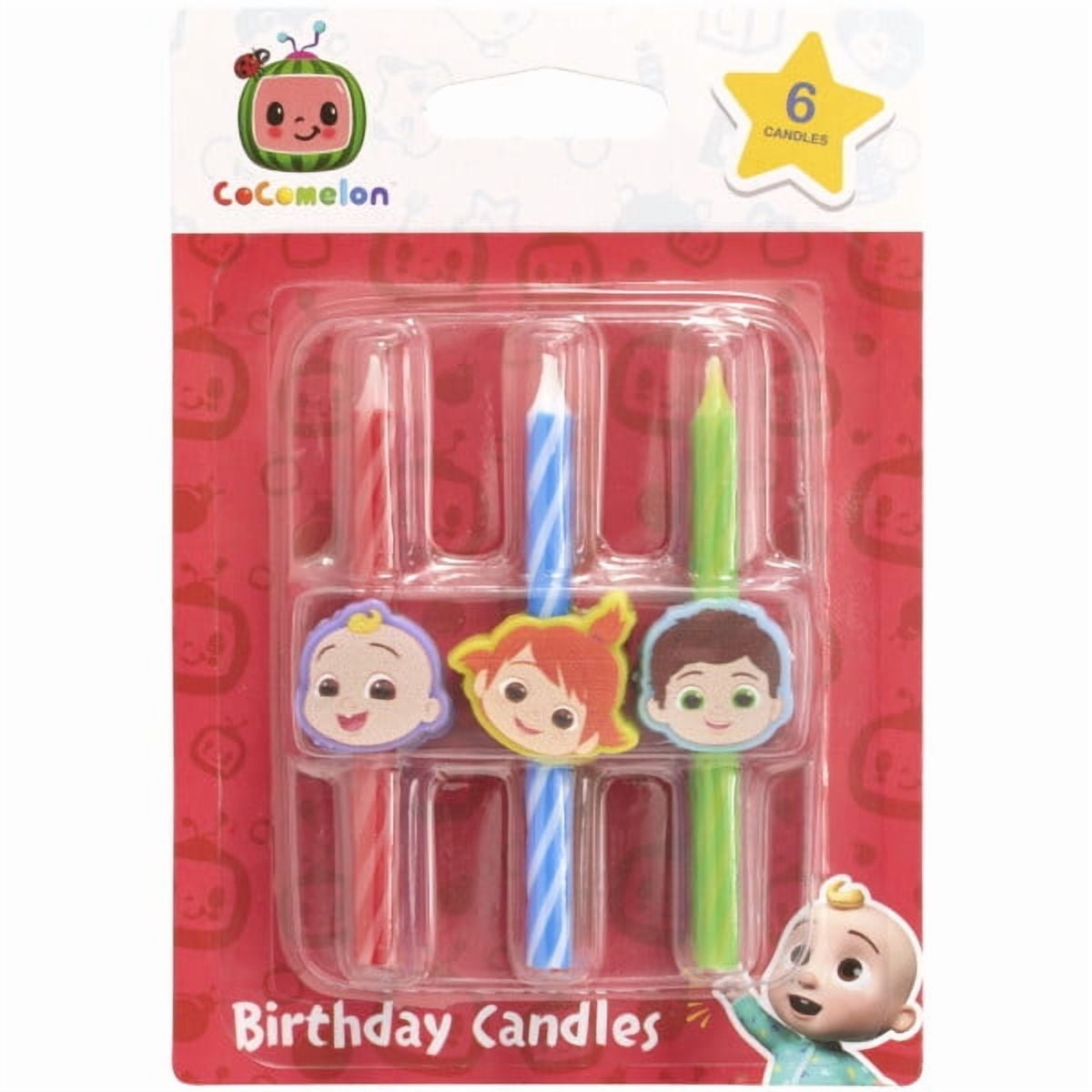 DecoPac Cocomelon Icon Birthday Candles Party Supplies, 6 Pack, Multicolor