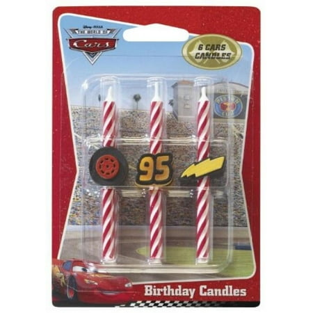 DecoPac, Disney Cars, Birthday Candles, 3 inch, 6 Count, Color Red, Cardboard Box, New