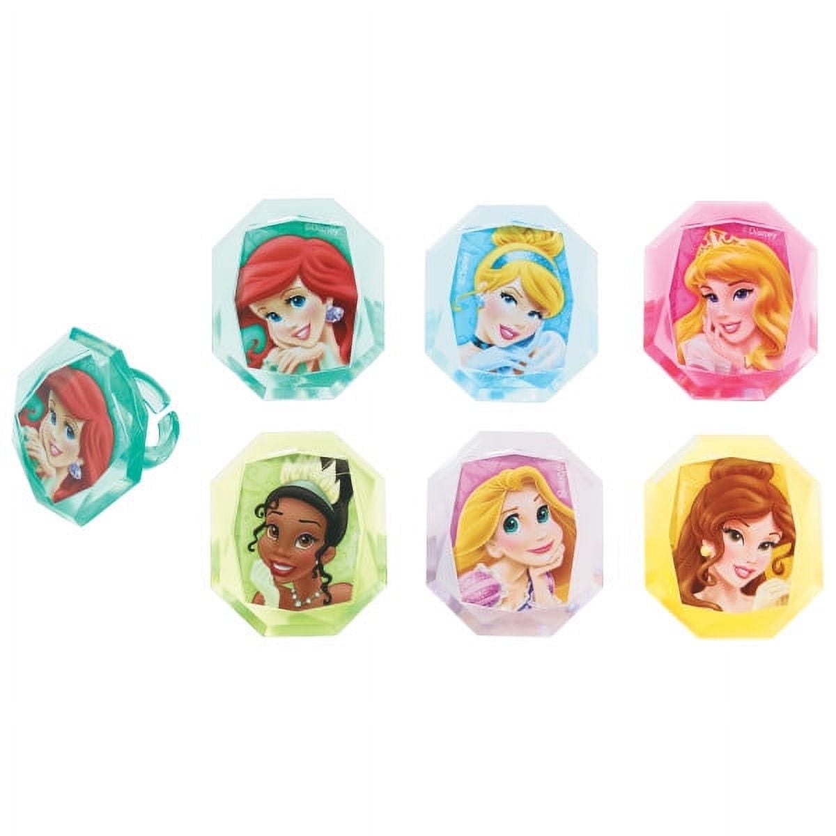 FRESHNESS GUARANTEED DecoPac Disney Princess Gemstone Princesses Cupcake Rings (24 Count)