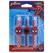 DecoPac Glittered Marvel's-Spider-Man Birthday Candles, Multicolor, 3/16