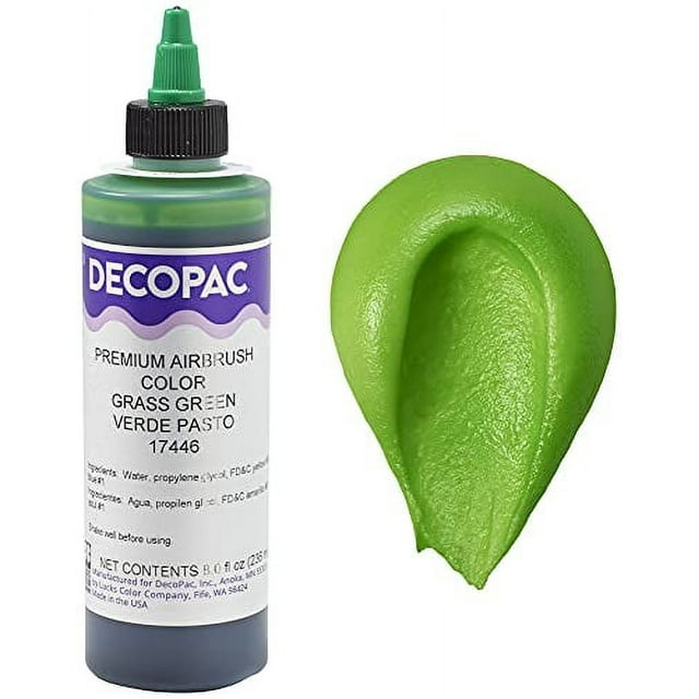 DecoPac Grass Green Food Coloring, 8 Fl Oz Airbrush Food Color, Edible