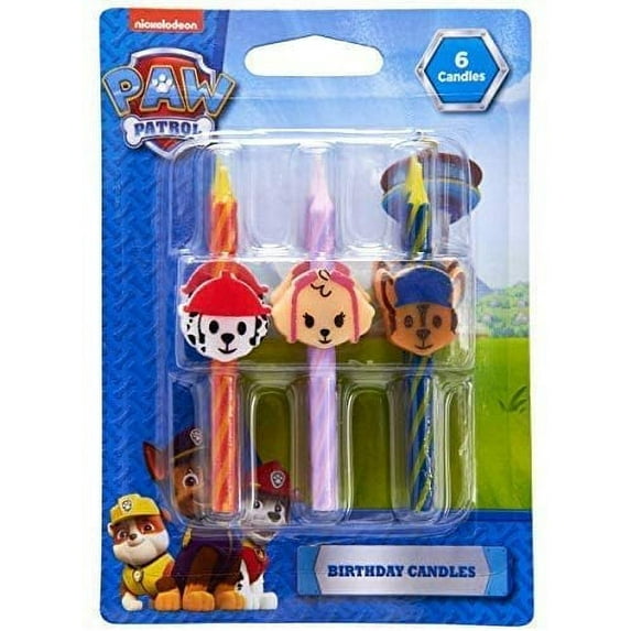 DecoPac Paw Patrol Collection Birthday Candles, Wax, Multi-Color, 6 Count