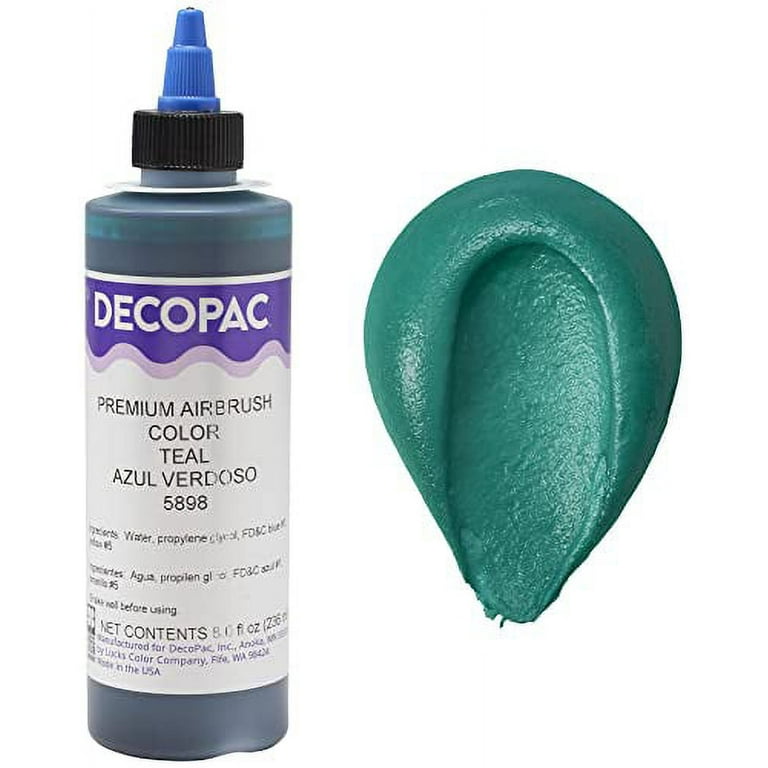 DecoPac Teal Food Coloring, 8 Fl Oz Airbrush Food Color, Edible Airbrush  For Cake Decorating, Cookie Airbrush Coloring, Food Airbrush Kit Add-on,  Airbrushes For Cake Decorating 8Fl Oz 
