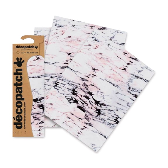 DecoPatch Decorative Papers - Marble, Pkg of 3, 12" x 16"