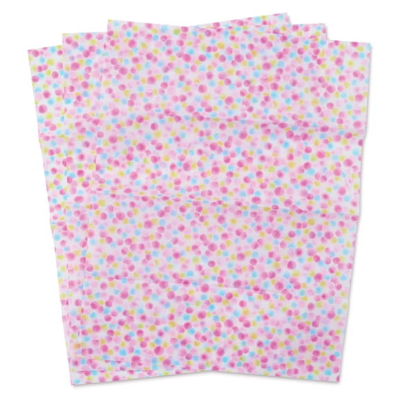 DecoPatch Decorative Papers - Pink/Yellow/Blue Bubbles, Pkg of 3, 12" x 16"