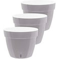 thumbnail image 1 of DecoPots - 3 Pack - 12.6 Inch - Self Watering Planter - Modern Flower Pot with Water Level Indicator for All House Plants, Flowers, Herbs - Height 9.8 inches Diameter 12.6", Gray - White, 1 of 9