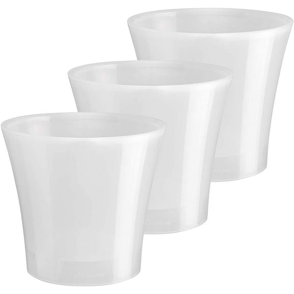 DecoPots - 3 Pack - 5.3 Inch - Self Watering Planter - Indoor Flower Pot for All House Plants, Flowers, Herbs Diameter 5.3", Transparent