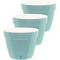 thumbnail image 1 of DecoPots - 3 Pack - 9.2 Inch - Self Watering Planter - Modern Flower Pot with Water Level Indicator - 7.1" Tall - for All House Plants, Flowers, Herbs Diameter 9.2", Menthol - White, 1 of 9