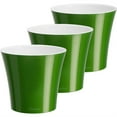 thumbnail image 1 of DecoPots Plastic Round Modern Flower Pot with Drainage Planter, Green Gold White, 8.5" (Set of 3), 1 of 6