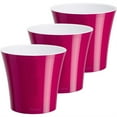 thumbnail image 1 of DecoPots Plastic Round Modern Flower Pot with Drainage Planter, Purple White, 8.5" (Set of 3), 1 of 5