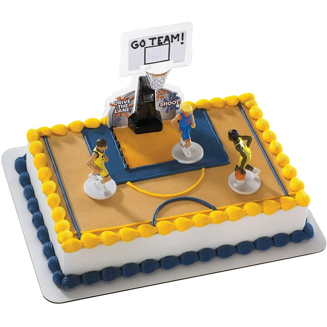 DecoSet Basketball All Net Cake Topper, 5Piece Cake Decoration Set