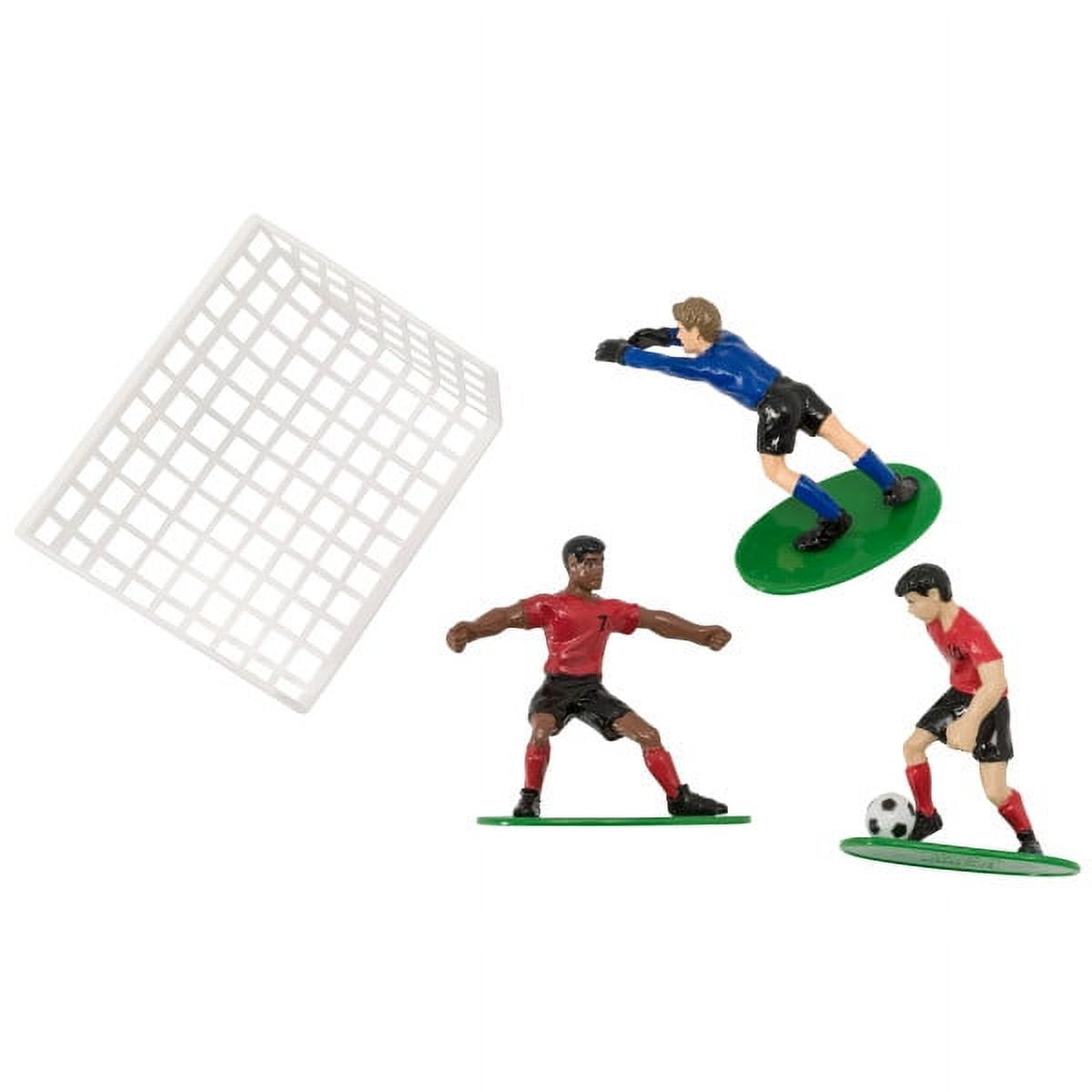 BAKERY CRAFTS DecoSet Soccer- Kick Off Cake Topper, 3 Piece Cake Decoration Set for Soccer Themed Party