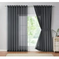 thumbnail image 1 of DecoSource - 2 Extra Wide Grommet Semi-Sheer Curtain Panels - Total Size 216 Inch Wide 108 Inch Each Panel - 99 Inch Long - Natural Light Flow2 Panels - 108" W x 99" L - Each Panel, Charcoal, 1 of 3