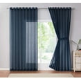 thumbnail image 1 of DecoSource - 2 Extra Wide Grommet Semi-Sheer Curtain Panels - Total Size 216 Inch Wide 108 Inch Each Panel - 108 Inch Long - Natural Light Flow 2 Panels - 108" W x 108" L - Each Panel, Navy, 1 of 3