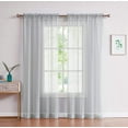 thumbnail image 1 of DecoSource - 2 Rod Pocket Sheer Curtains Panels - Voile Curtains for Window Treatment - Natural Light Flow 56" W x 63" L - Each Panel, Silver, 1 of 3