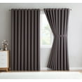 thumbnail image 1 of DecoSource - 2 Wall-to-Wall Blackout Grommet Curtains Panels - 132 Inch Long with Tiebacks - Total Size 216 Inch Wide (108 Each Panel) - Solid Thermal Insulated 108" x 132", Charcoal, 1 of 5