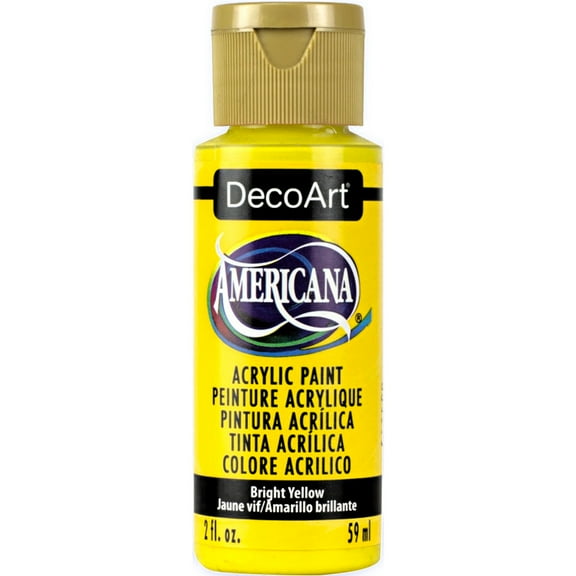 DecoArt Americana Acrylic Paint 2oz-Bright Yellow - Transparent