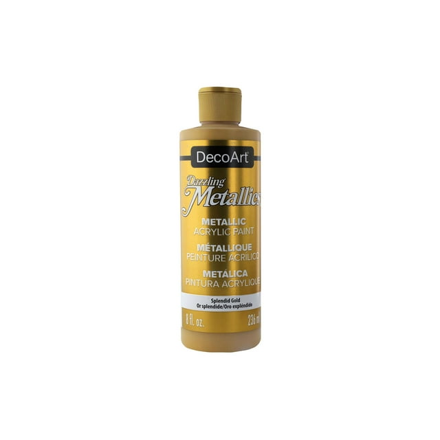 Decoart Dazzling 8 oz Splendid Gold Metallic Acrylic Craft Paint