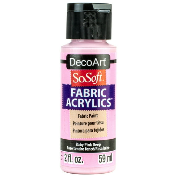 DecoArt SoSoft Fabric Acrylic Paint 2oz-Baby Pink Deep