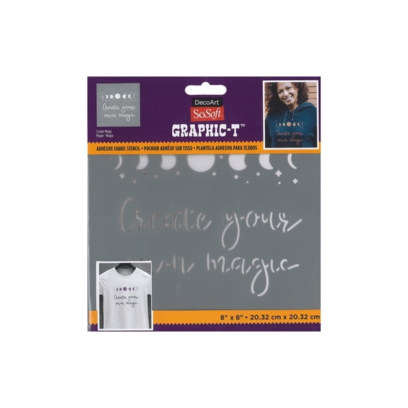 Decoart SoSoft Fabric Stencil 8x8" Create Magic
