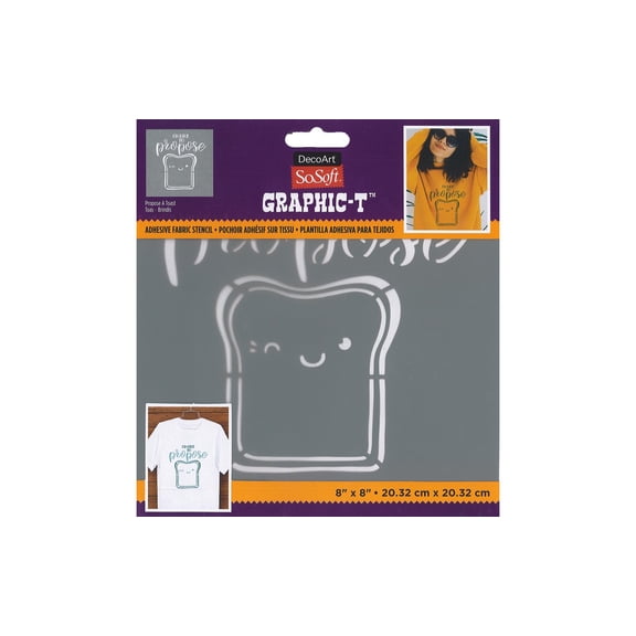 Decoart SoSoft Fabric Stencil 8x8" Propose A Toast