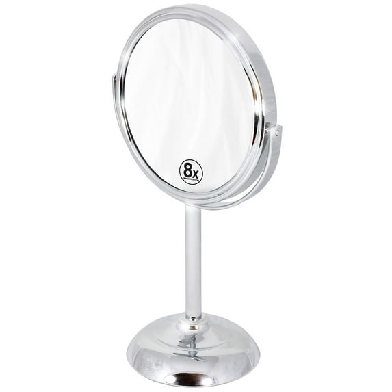 Decobros 6-inch Tabletop Two-Sided Swivel Vanity Mirror with 8X Magnification, Chrome