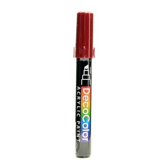 Decocolor Acrylic Paint Markers English red, chisel tip (pack of 6)