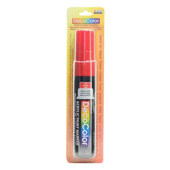 Decocolor Acrylic Paint Markers red, extra wide tip (pack of 3)