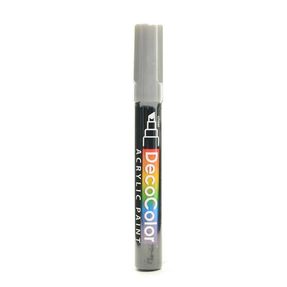 Decocolor Acrylic Paint Markers silver, chisel tip (pack of 6)