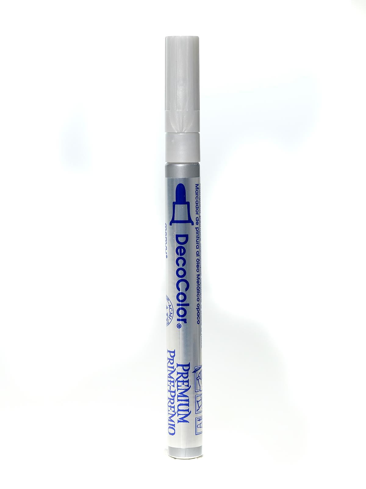 Decocolor Premium Markers fine tip, silver (pack of 12)