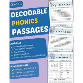 Decodable Phonics Passages Grade 1: Improve Reading and Comprehension Skills for Kids, Decodable Texts and Dyslexia Acti, (Paperback)