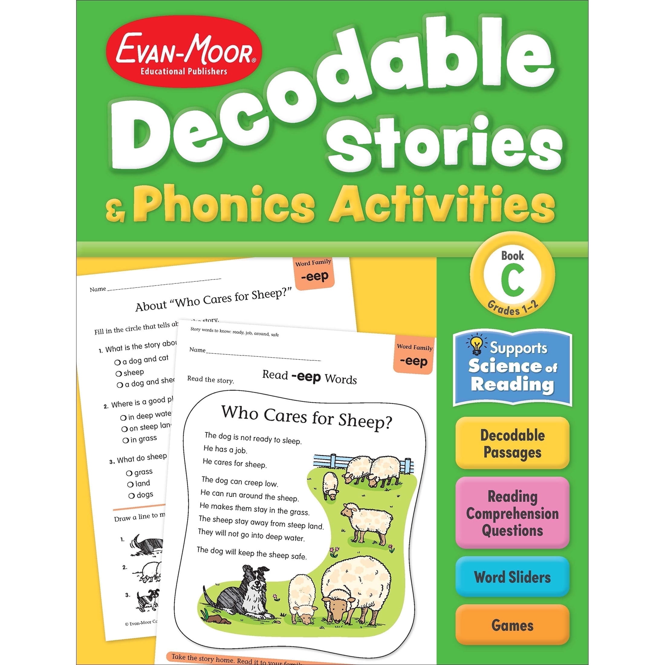 Evan-Moor Decodable Stories and Phonics Activities, Level C, Grade 1 ...