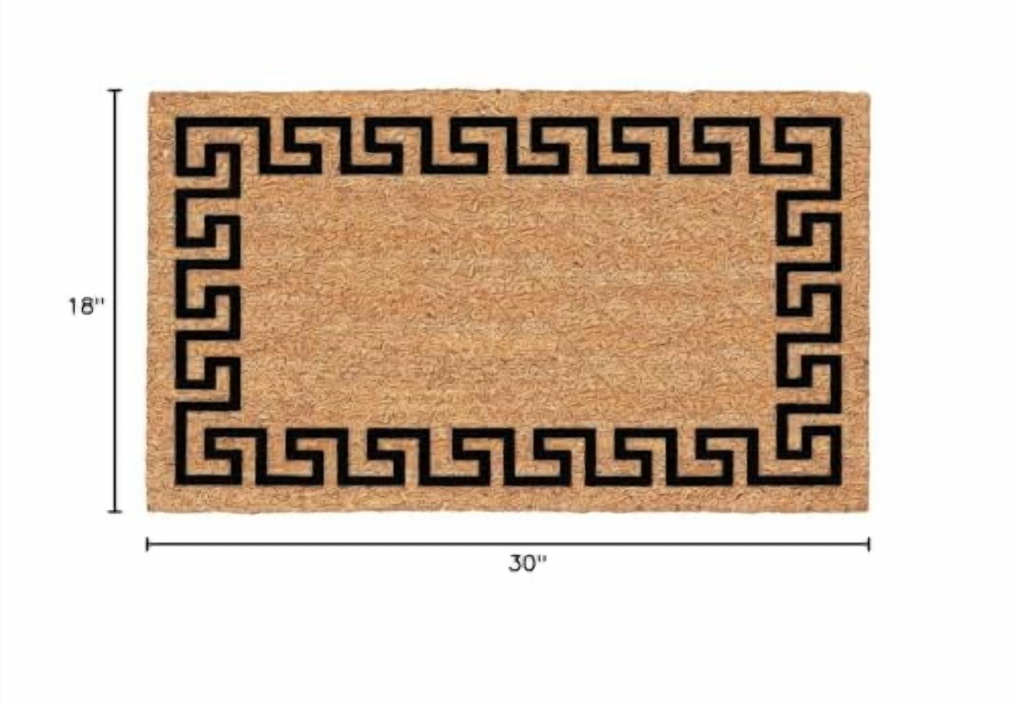 Decoir Uscoa 6035836 Greek Key Tan & Black Coir Nonslip Door Mat44; 18 ...