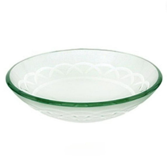 Decolav White Etched Art Glass Vessel Sink Bathroom Vanity Bowl 1020-WH