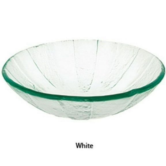 Decolav White Pinwheel Art Glass Vessel Sink 1090-WH