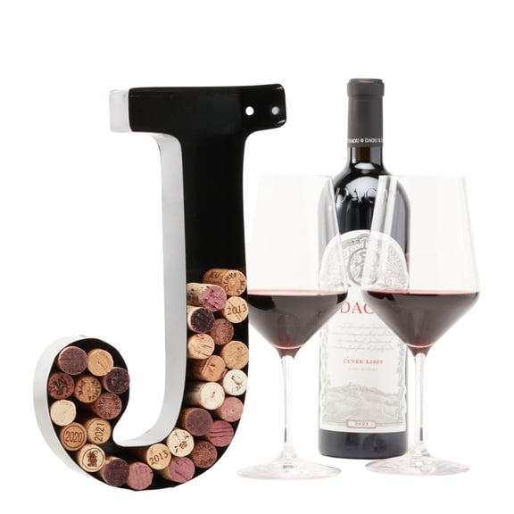 Decomil Wine Cork Holder (A-Z) (Letter J) | Decorative Wine Letters Cork Holder (J) | Wall Art Cork Holder Decor (J)
