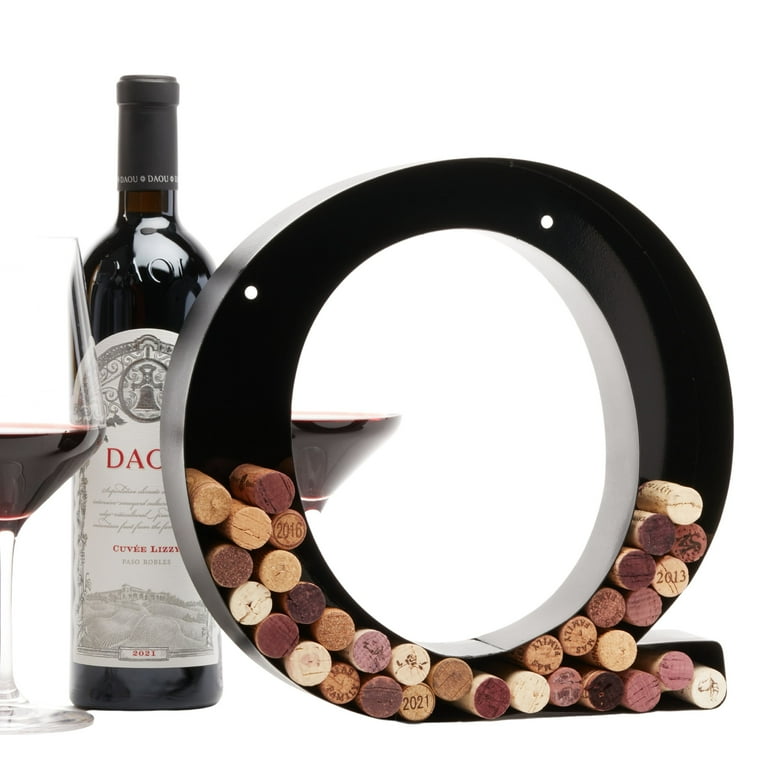 Decomil Wine Cork Holder (A-Z) (Letter Q) Decorative Wine