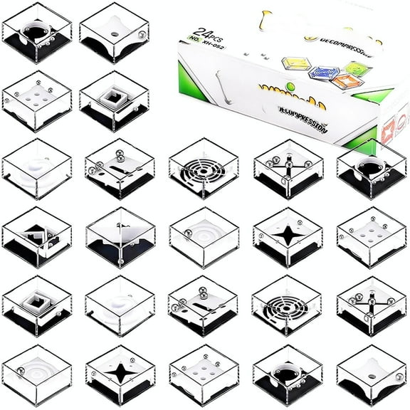 Decompression Ball Maze Building Block Puzzle Set with Interactive Palm-Sized Design for Brain Training, Hand Coordination, Focus Enhancement, Stress Relief and Relaxation, Portable Fidget Puzzle