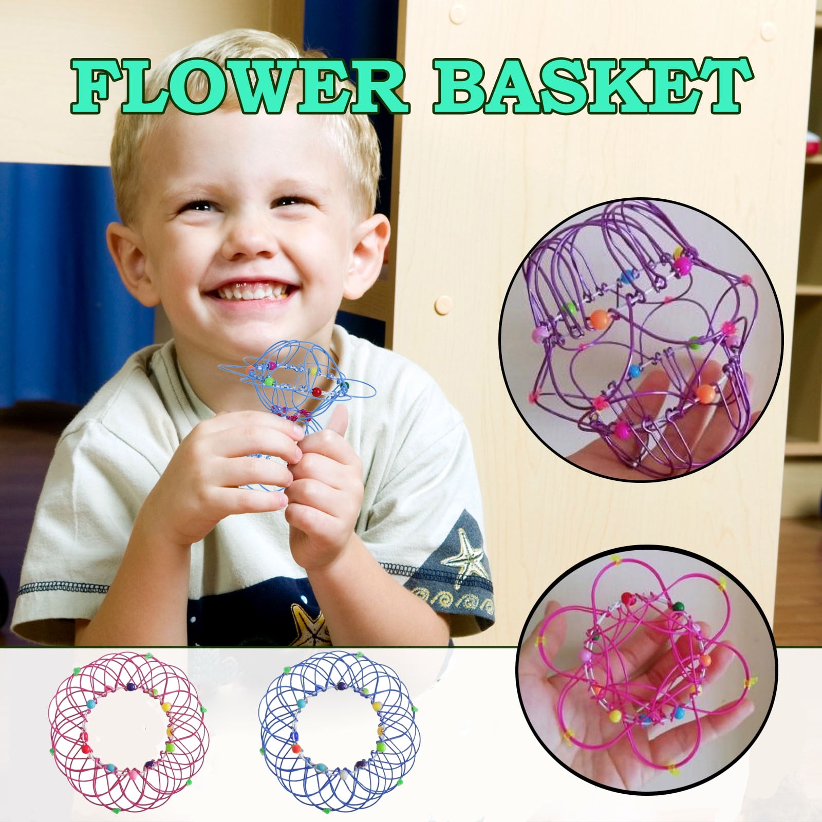 Deformation Soft Steel Magic Flower Basket Hoop 2PCS