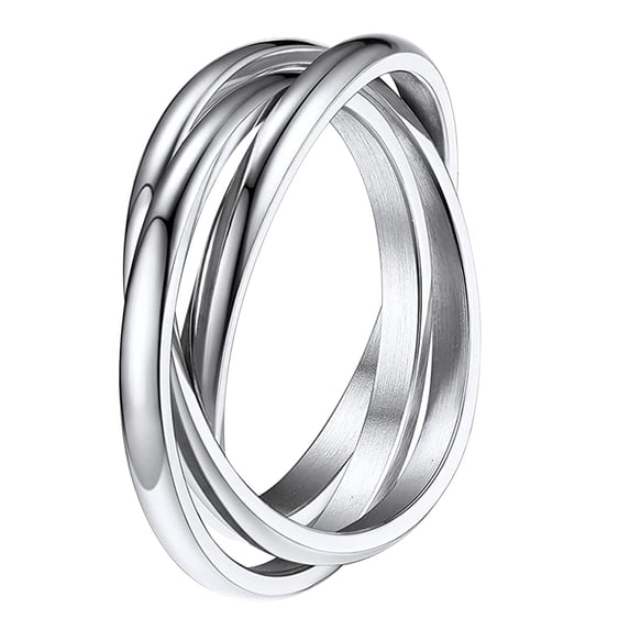 Decompression Rotating Wedding Band Ring Unisex, Silver