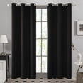 thumbnail image 1 of ZOPZO Blackout Curtain 1 Piece for Bedroom, Noise Reducing, Black, 42W x 84L Inch, Thermal Insulated Window Treatment, 1 of 7