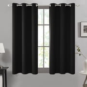 ZOPZO 1 Piece Blackout Curtain, Thermal Insulated Window Drapes, 42Wx45L inch, Black
