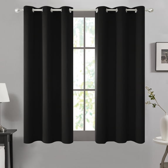 ZOPZO 1 Piece Blackout Curtain, Thermal Insulated Window Drapes, 42Wx45L inch, Black